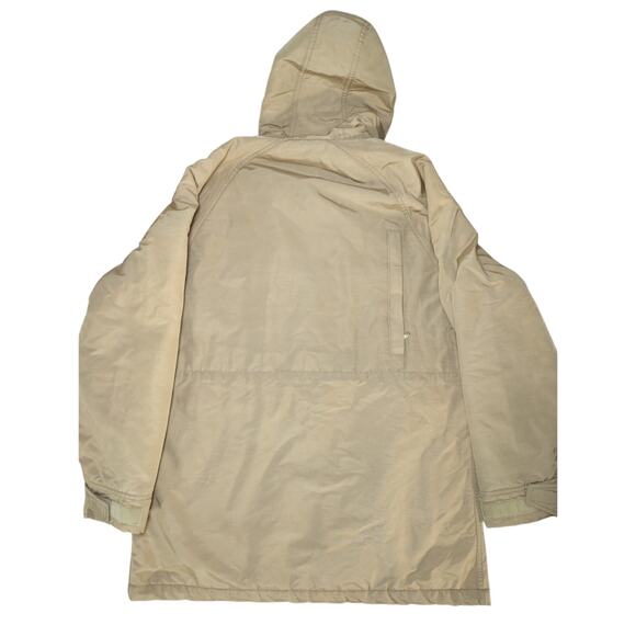 VTG LL Bean Mens M Tan Hooded Parka Jacket Field Coat Freeport Maine - Picture 8 of 16
